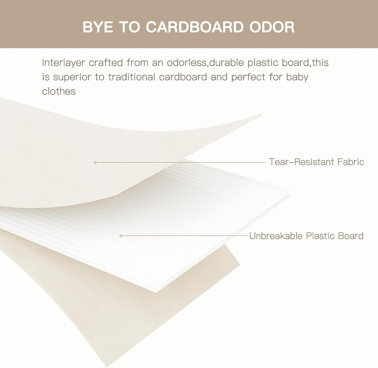 Criusia Drawer Organizer Clothes. 10 Pack Dresser Organizer for Baby Clothes. Underwear. Sock- Foldable Closet Organization and Storage Dividers Bins for Nursery. Bedroom (Beige)