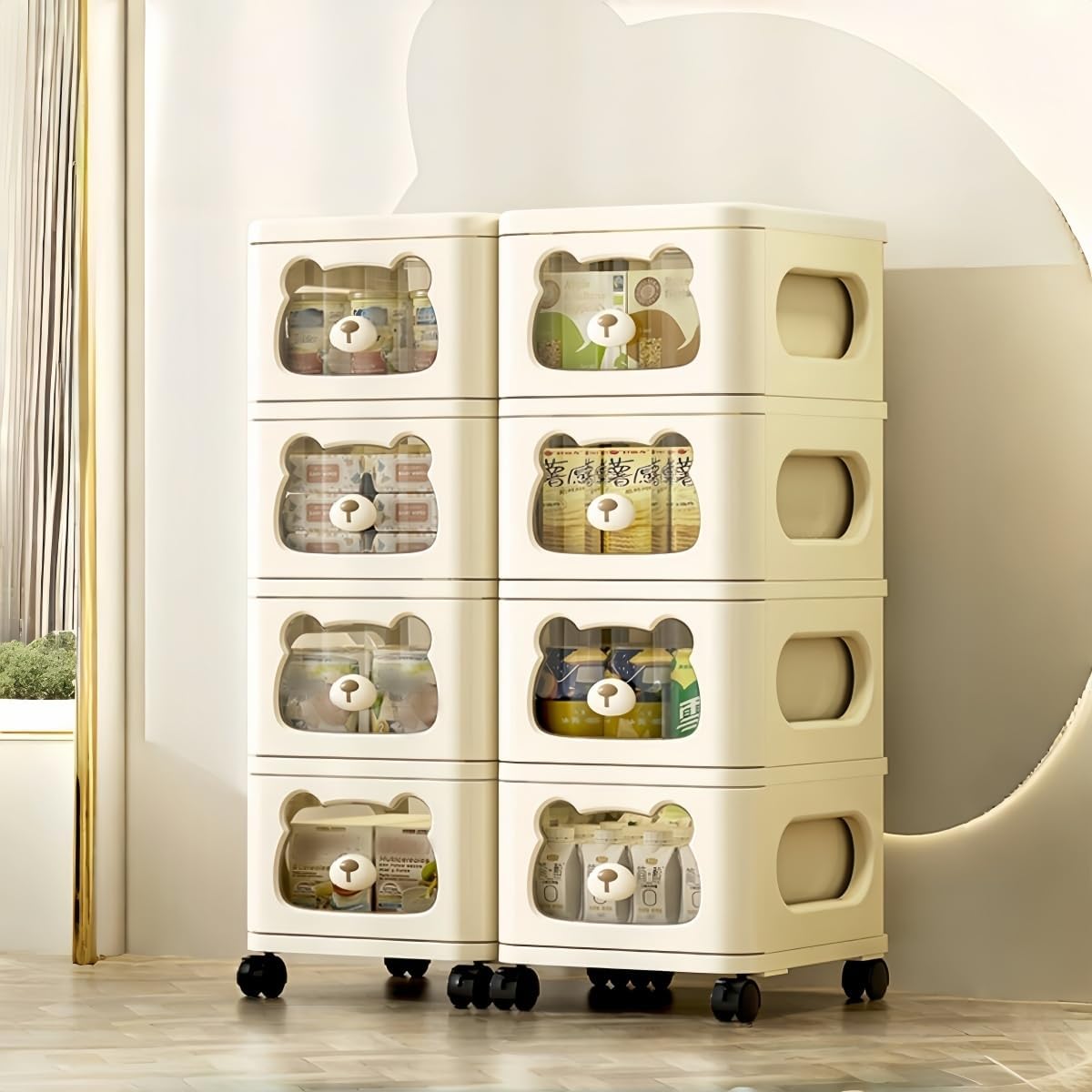 Drawer Storage Organizer. Rolling Storage Cart with 8 Drawers. Plastic Drawer Tower Organization Storage Container with Wheels for Home. Bathroom. Kitchen. Entryway. Office. Dorm