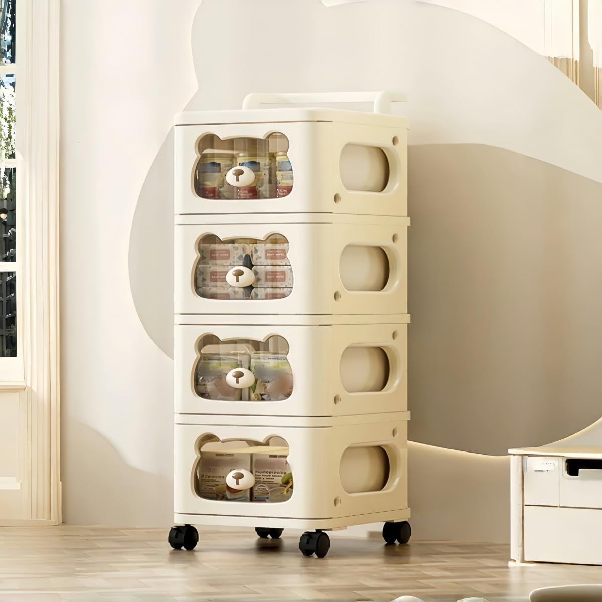 Drawer Storage Organizer. Rolling Storage Cart with 8 Drawers. Plastic Drawer Tower Organization Storage Container with Wheels for Home. Bathroom. Kitchen. Entryway. Office. Dorm