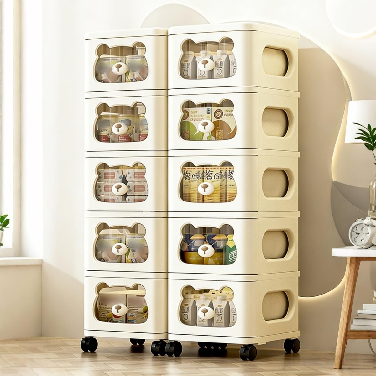 Drawer Storage Organizer. Rolling Storage Cart with 8 Drawers. Plastic Drawer Tower Organization Storage Container with Wheels for Home. Bathroom. Kitchen. Entryway. Office. Dorm