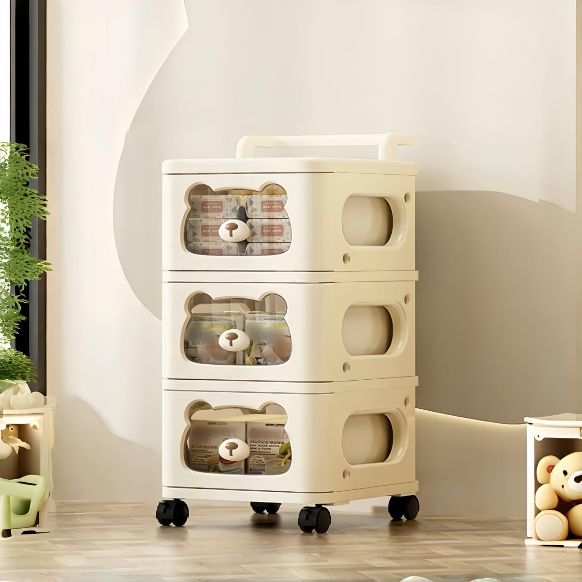 Drawer Storage Organizer. Rolling Storage Cart with 8 Drawers. Plastic Drawer Tower Organization Storage Container with Wheels for Home. Bathroom. Kitchen. Entryway. Office. Dorm