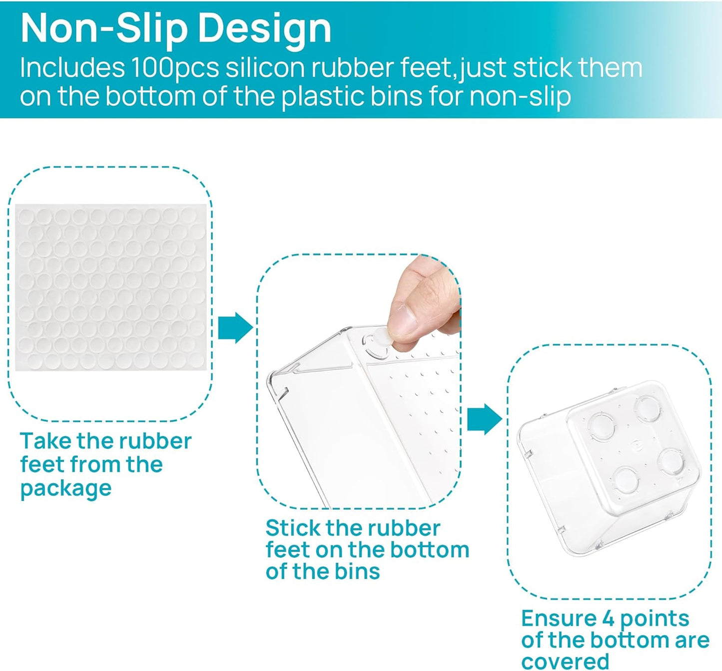 Vtopmart 25 PCS Clear Plastic Drawer Organizers Set. 4-Size Versatile Bathroom and Vanity Drawer Organizer Trays. Storage Bins for Makeup. Bedroom. Kitchen Gadgets Utensils and Office