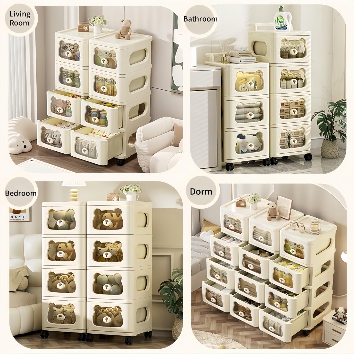 Drawer Storage Organizer. Rolling Storage Cart with 8 Drawers. Plastic Drawer Tower Organization Storage Container with Wheels for Home. Bathroom. Kitchen. Entryway. Office. Dorm