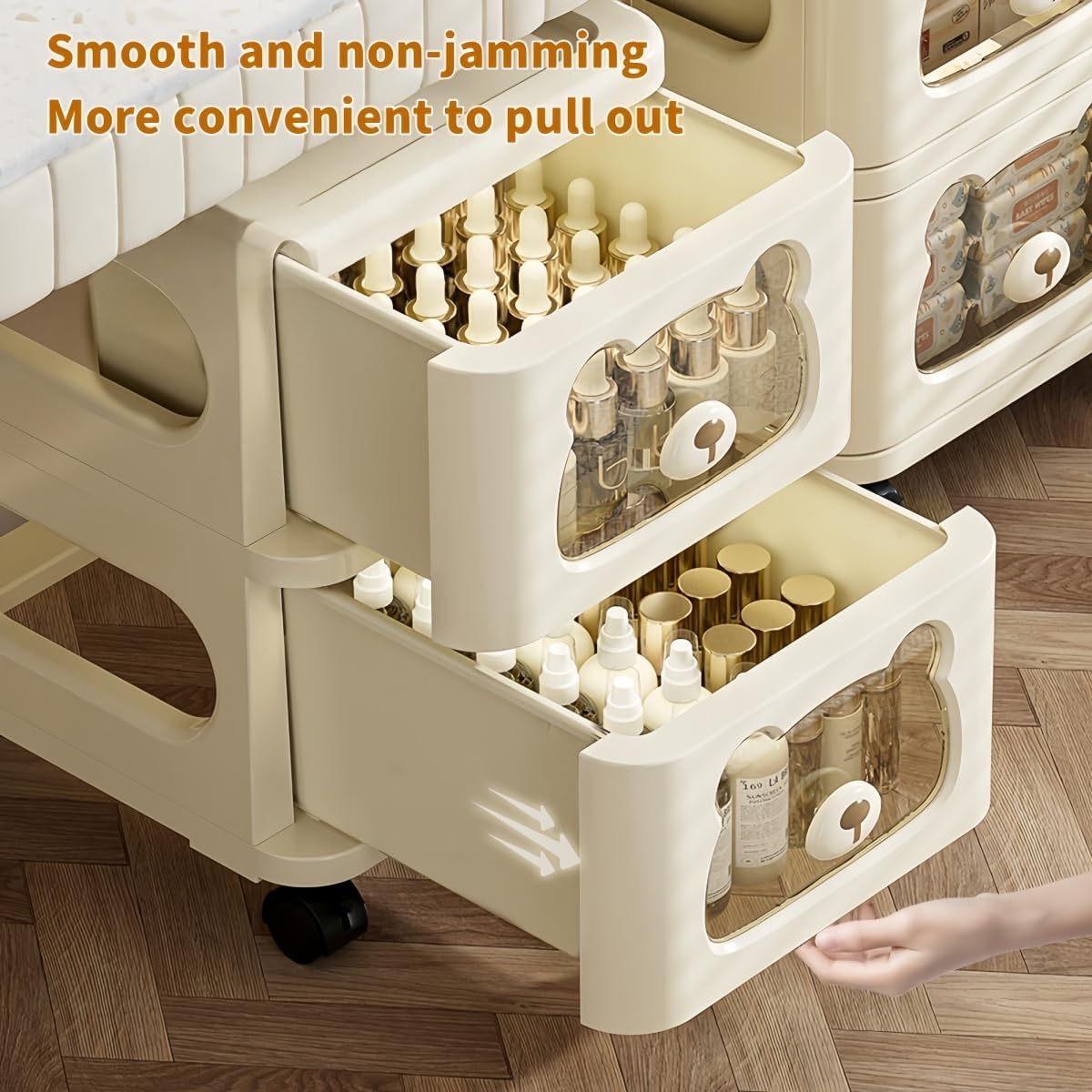 Drawer Storage Organizer. Rolling Storage Cart with 8 Drawers. Plastic Drawer Tower Organization Storage Container with Wheels for Home. Bathroom. Kitchen. Entryway. Office. Dorm