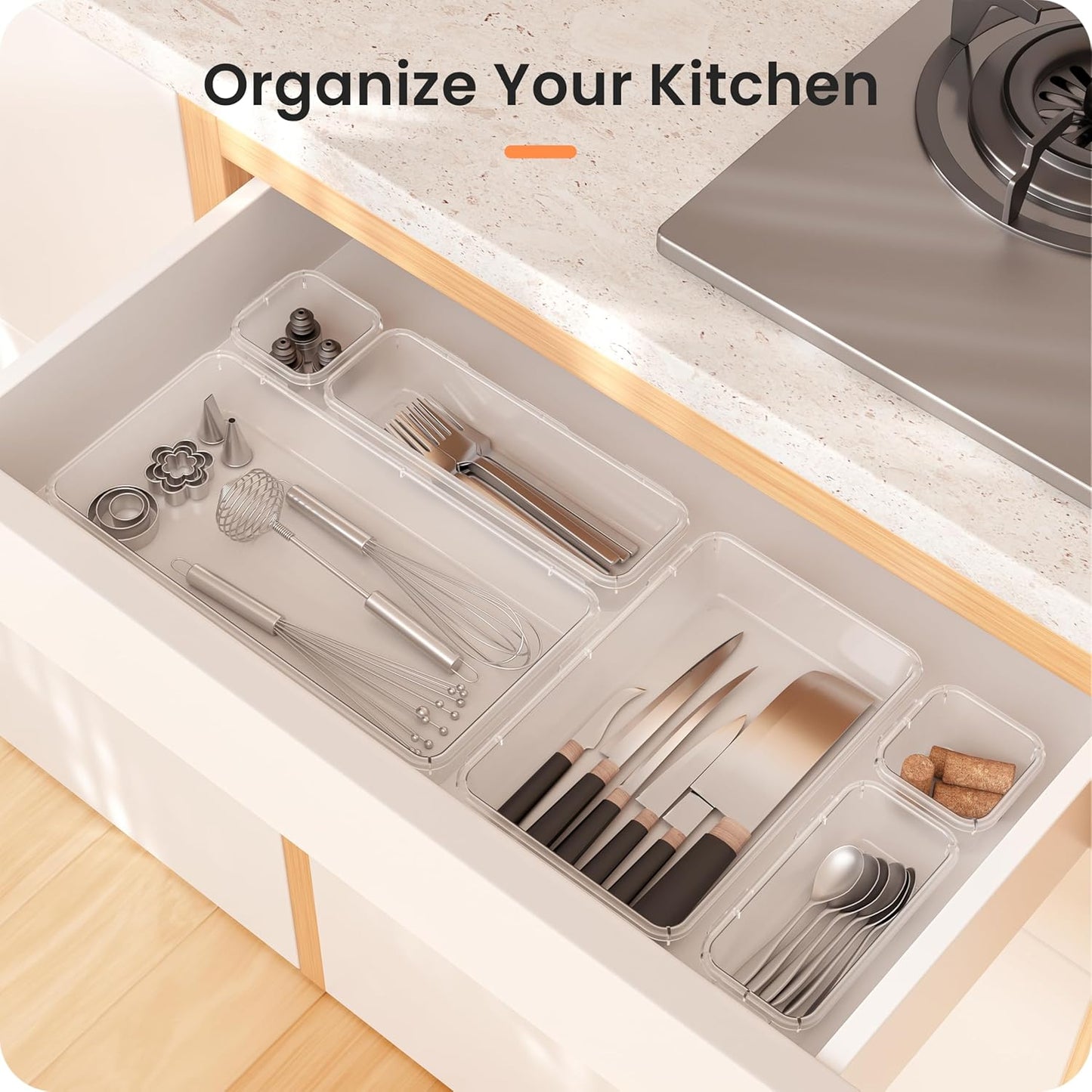 A-LuGei 【Military Grade】 Drawer Organizer. 【𝟱𝗦𝗶𝘇𝗲】 Makeup organizer. 【Holds 177 Items】 Bathroom Organizers and Storage. Organization and Storage. Desk Drawer Organizer for Bathroom Vanity